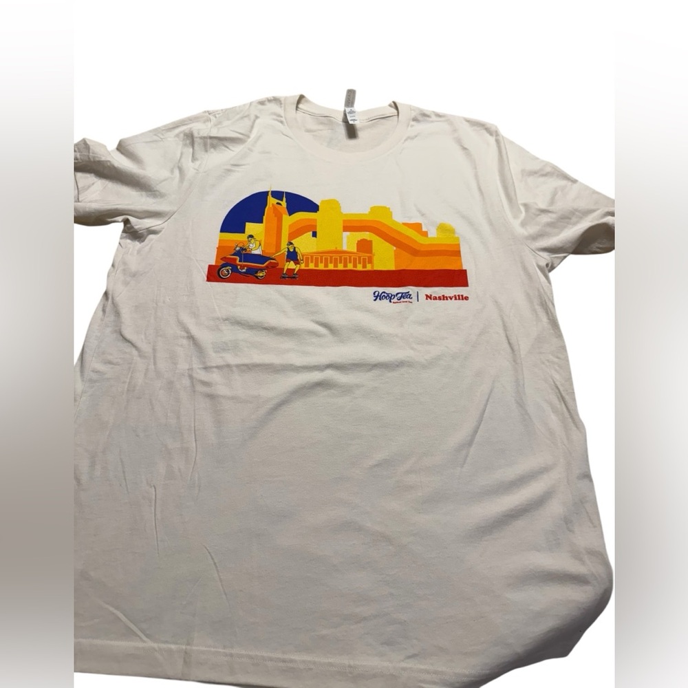 Bella Canvas “Hoop Tee” s/s crewneck tee in soft white. Size XL. NWOT